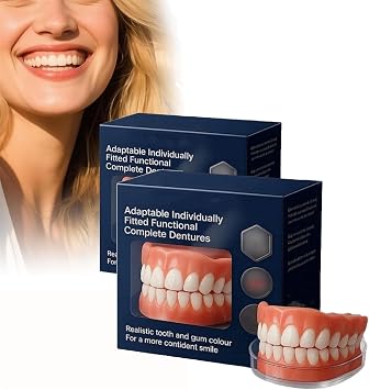 Functional Dentures,Soft Silicone Dentures, Advanced Full Denture Set, Soft Denture Reline Kit, Comfortable Fit Denture Set, Silicone Reline Kit for Men and Women 2