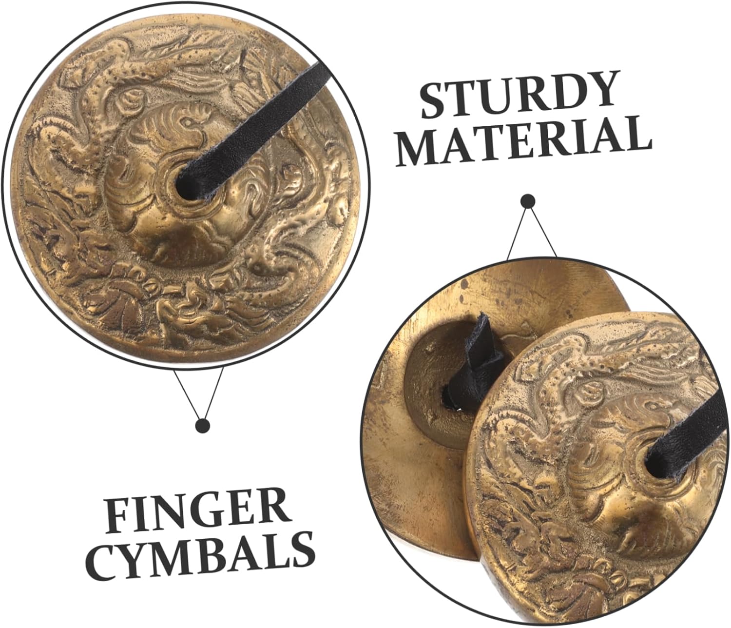 1Pair Copper Finger Cymbals for Belly Dancing Durable Hand Cymbals for Rhythm and Meditation Authentic Sound for Yoga and Cultural Performances Nepal Instrument
