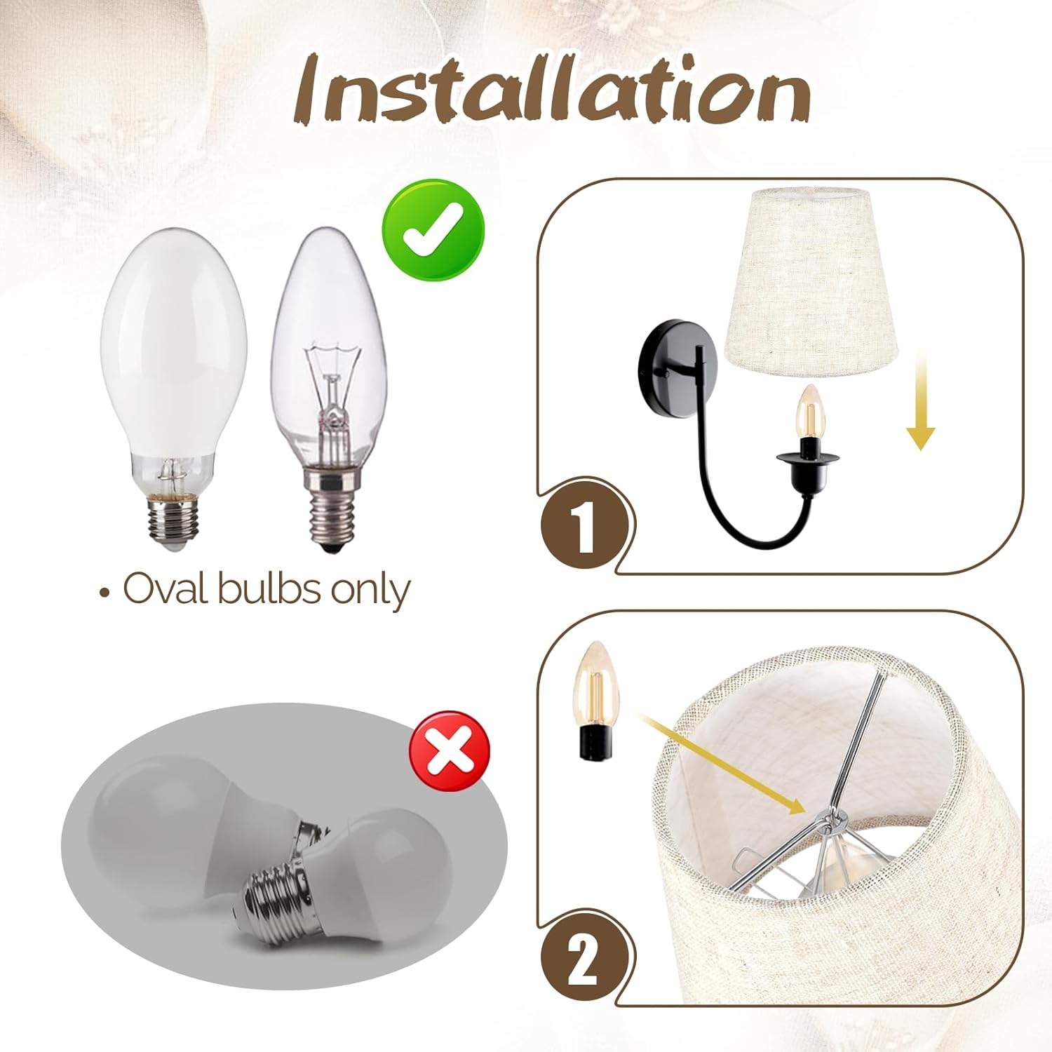 Chandelier Shades Set of 6, Clip on Lamp Shade Bottom 5.5'' X Top 3.54'' X H 5.12'' for Table Lamp Wall Lamps Replacement, Linen Small Lamps Shades
