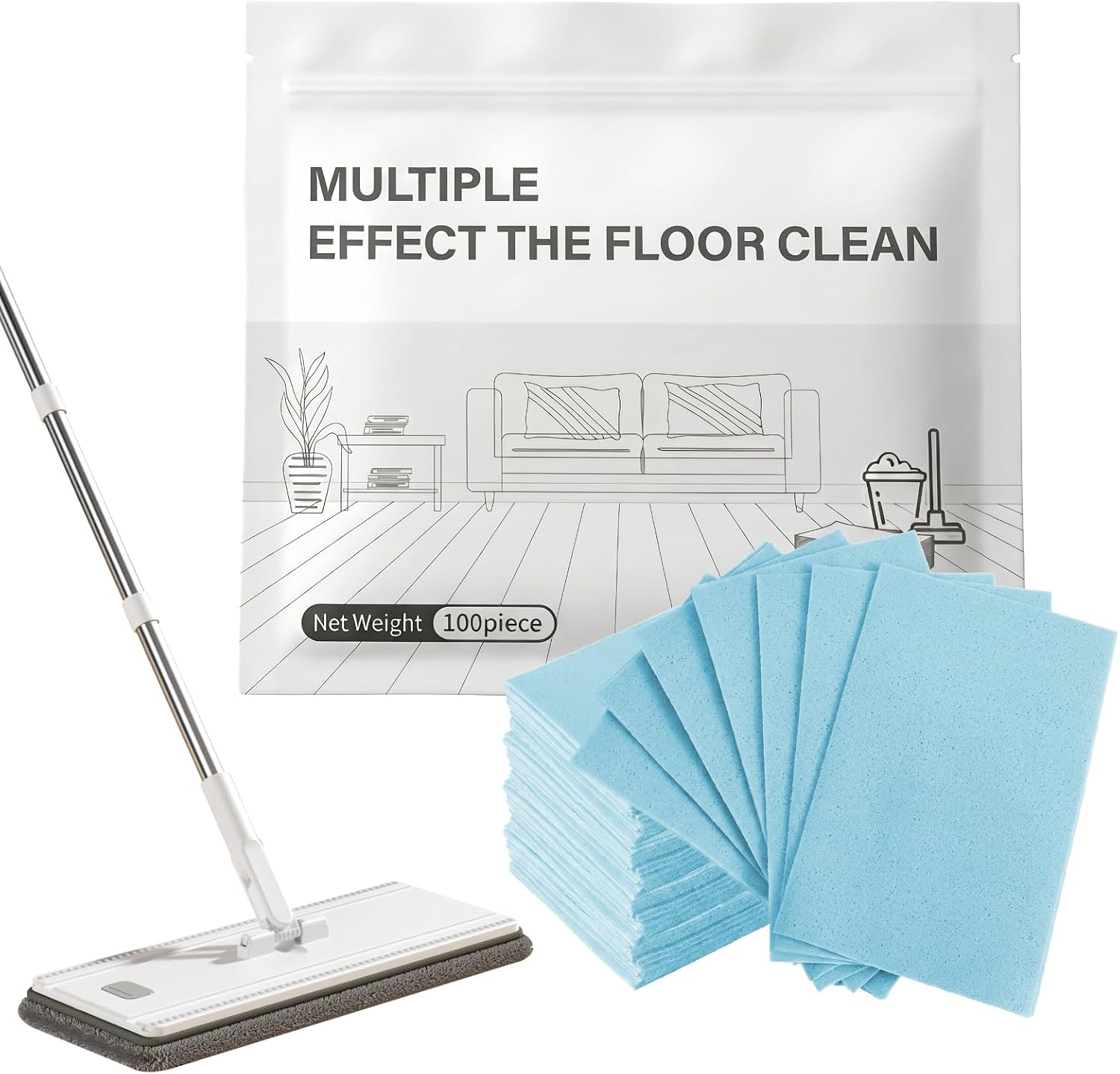 2026 New 100 Pcs Multi-Surface Floor Cleaning Tablets for Mopping, Concentrated Floor Cleaner for Hardwood, Tile, Laminate & Vinyl Floors, Deep Cleaning Tablets with Streak-Free Finish, Camellia Scent