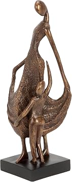 Deco 79 Polystone Family Decorative Sculpture Home Decor Statue, Accent Figurine 13" x 5" x 5", Bronze