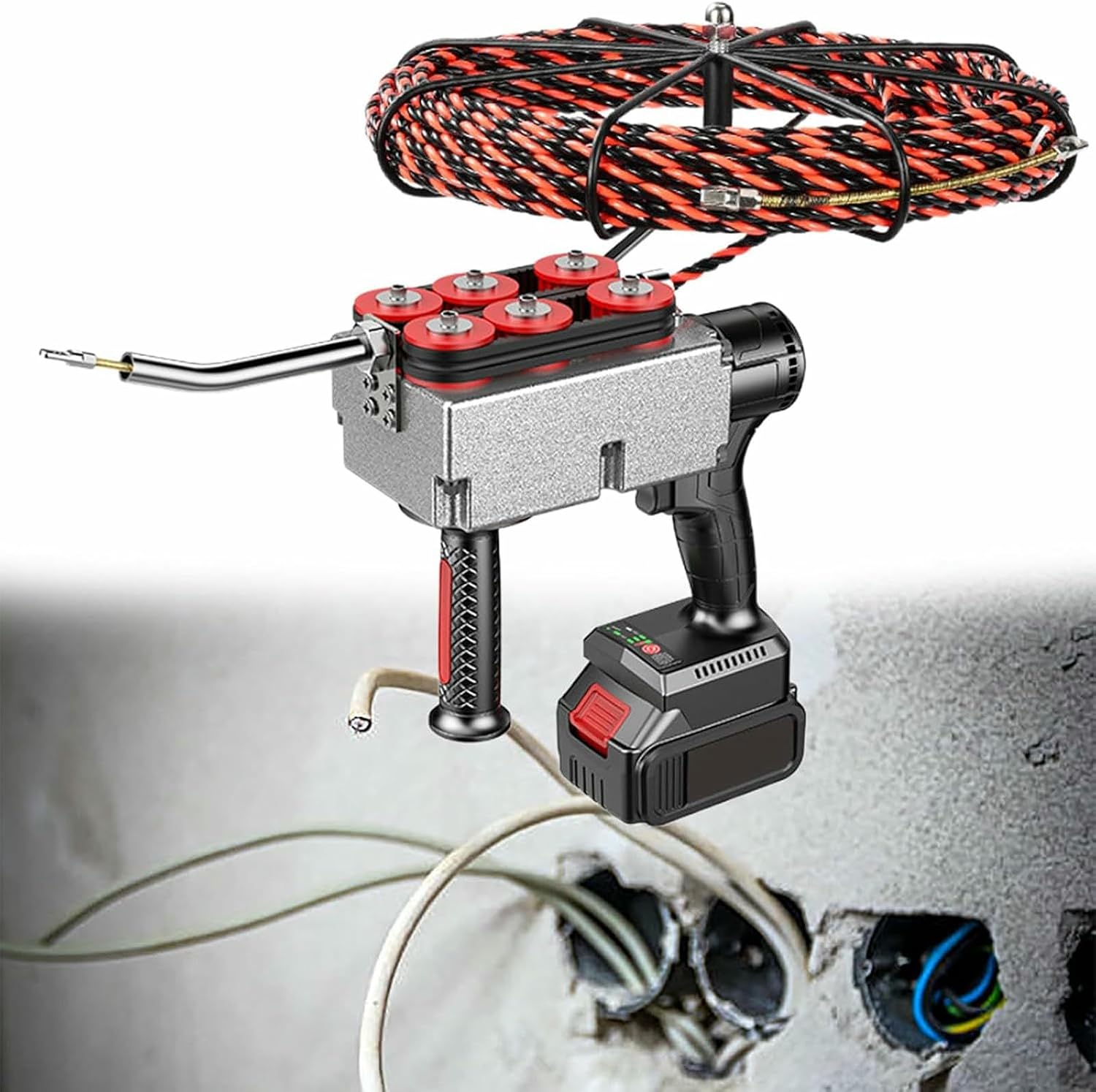 Electrician Wall Wiring Machine, Cordless Electric Wire Puller, 40m min Stringing Wire Machine, for Construction Hydropower