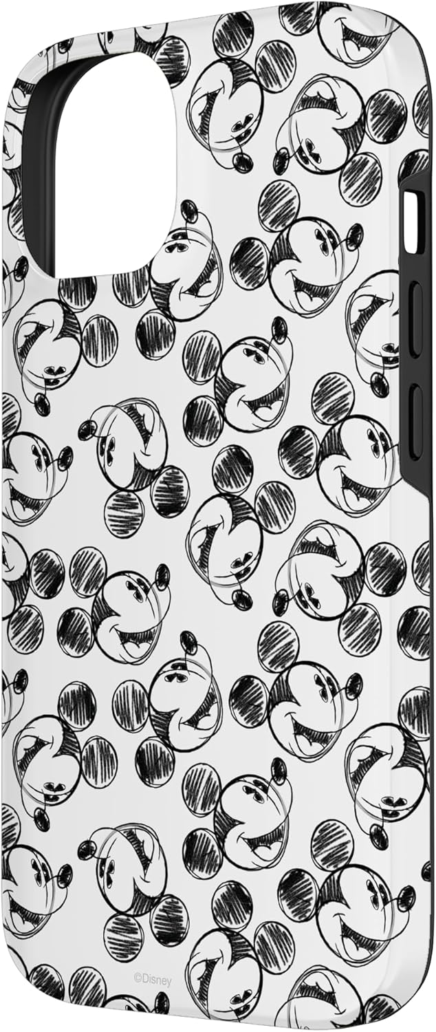 Disney Mickey Mouse Black and White Sketch Print Case for iPhone 14