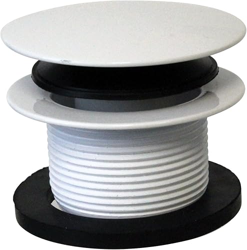 Miniatura 3 de Westbrass A398RK-50 Tapón de drenaje de bañera con punta de hongo de rosca gruesa NPSM de 1-12 pulgadas con placa frontal de desbordamiento