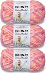 Bernat Baby Blanket Peachy Yarn - 3 Pack of 100g/3.5oz - Polyester - 6 Super Bulky - 72 Yards - Knitting/Crochet