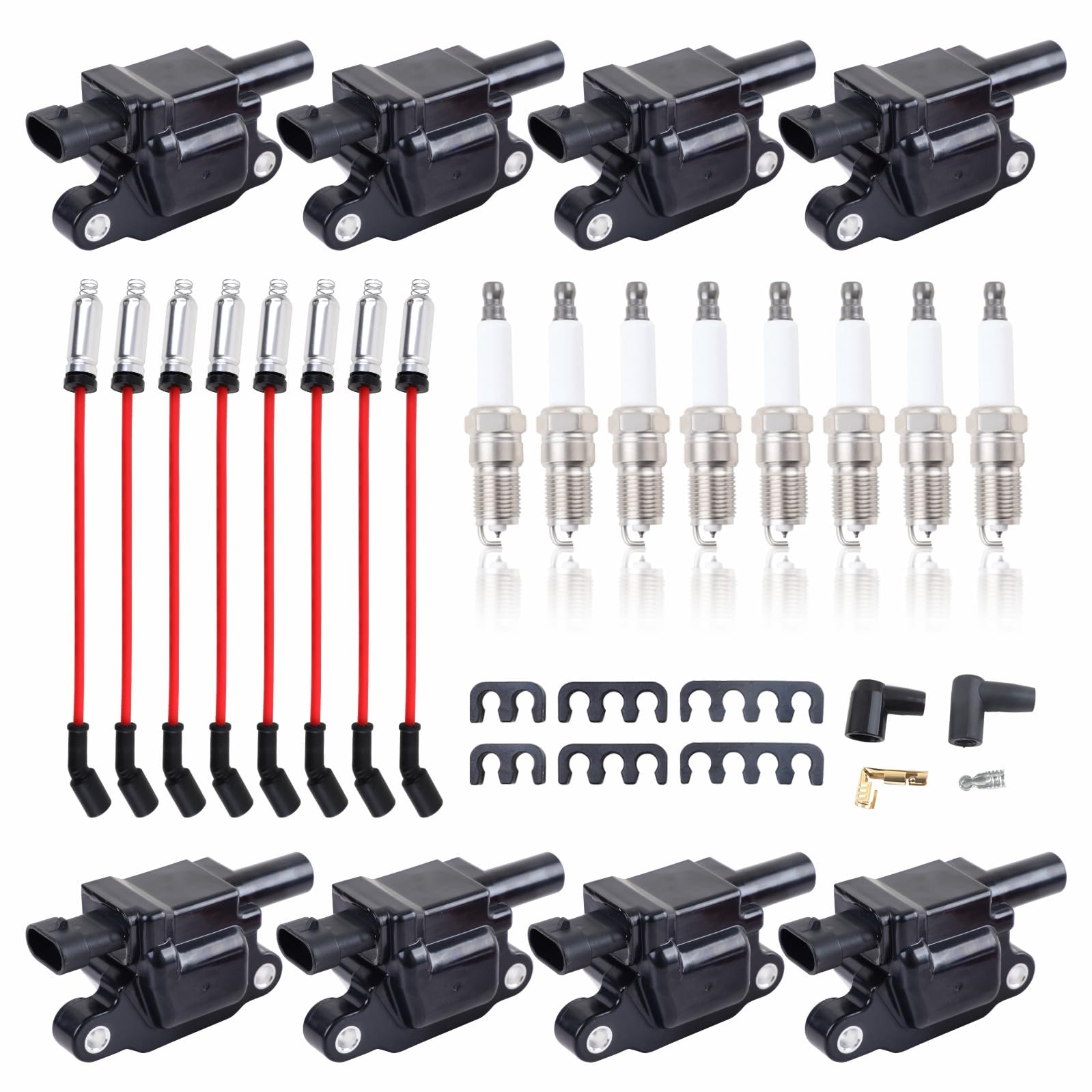 red Set of of 8 Square Ignition Coil Pack Fits for 5 3 V8 2007 2008 2009 2010