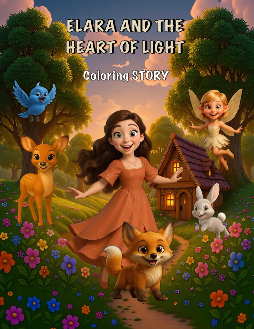 Color Story: Elara and the Heart of Light: A Magical Read-and-Color Adventure About Courage, Friendship, and Forest Magic for Kids