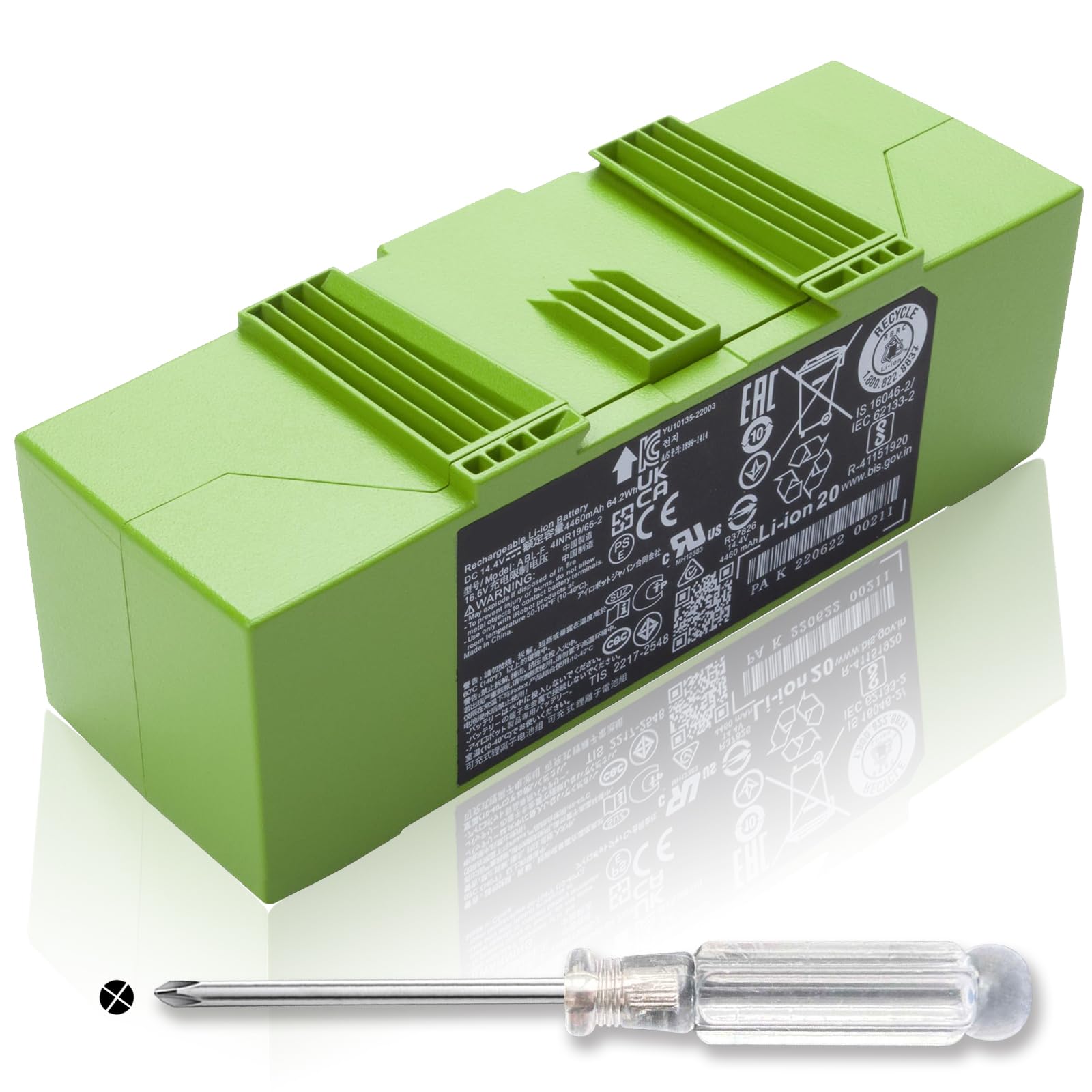 ABL-F Battery for Roomba i & e & j Series j9+ i8 i8+ i7 i7+ J7 7150 7156 7158 7550 7558 i6 i4 4150 i4+ 4550 4552 i3 i3+ 3150 e5 e5150 e6 6198 e6198 and for Roomba Combo j9+ j7+ 14.4V/64.2Wh