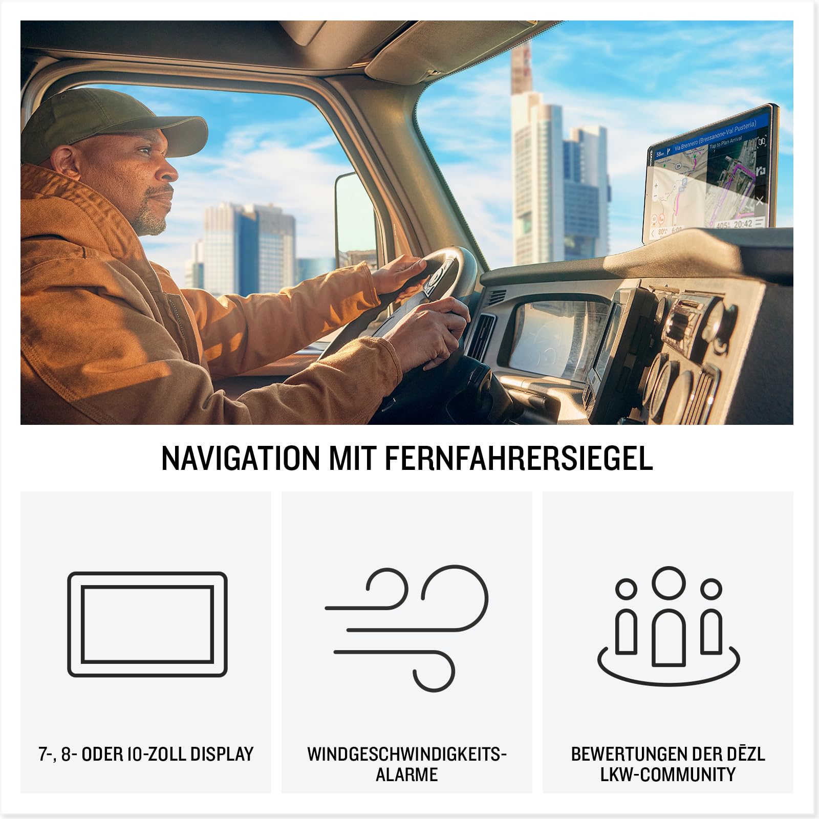 Garmin dēzl LGV820 MT-D - smartes LKW-Navigationsgerät mit 8" (20,3cm) Farbdisplay, vorinstallierten EU Karten (34 Länder), Fahrzeugspezifische Routenführung, Wetterwarnungen, beliebte LKW Strecken