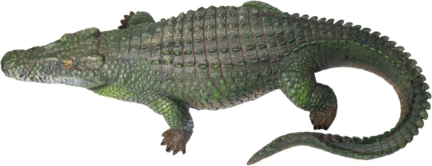 Ebros Gift 21" Long Realistic Alligator Crocodile Gallery Quality Statue As Home and Garden Decor Prank Surprise Guest Greeter of Alligators Crocodiles Caiman Gator Accent Figurine
