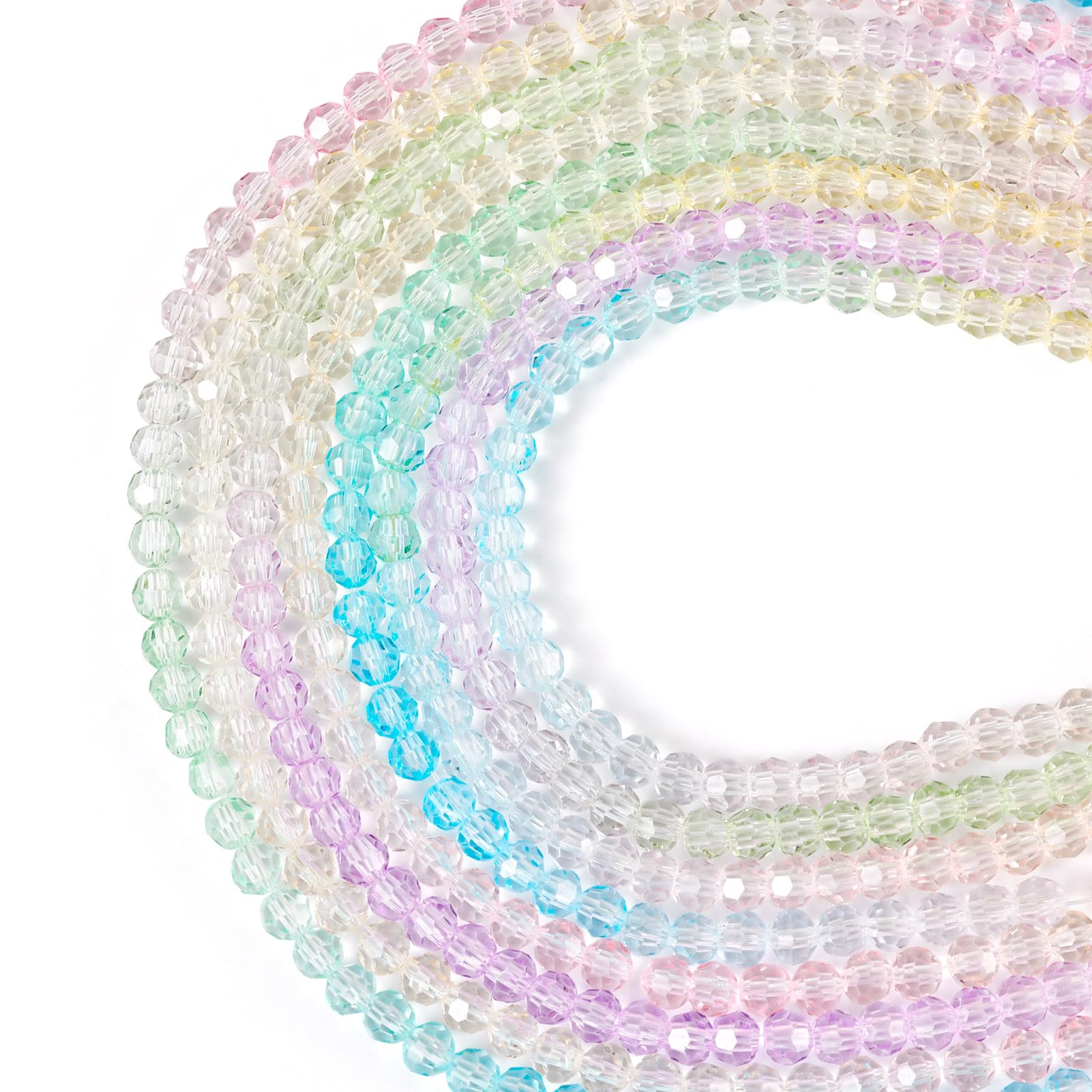 Perles rondes en verre à facettes Craftdady transparentes pour création de bijoux DIY