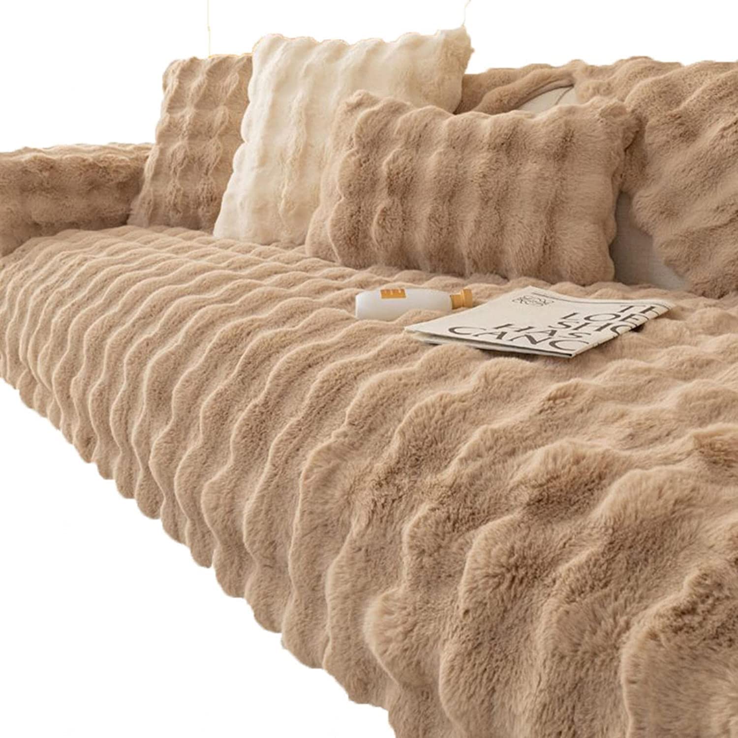 Sofa Slipcover Corner 3/2/1/4 Seater Sofa Cover L Shape Couch Cover Velvet Thick Sofa Protector Anti-Slip Reversible Quilted Corner Slipcovers Washable for Sectional Couch ( Color : Dd , Size : 90x240