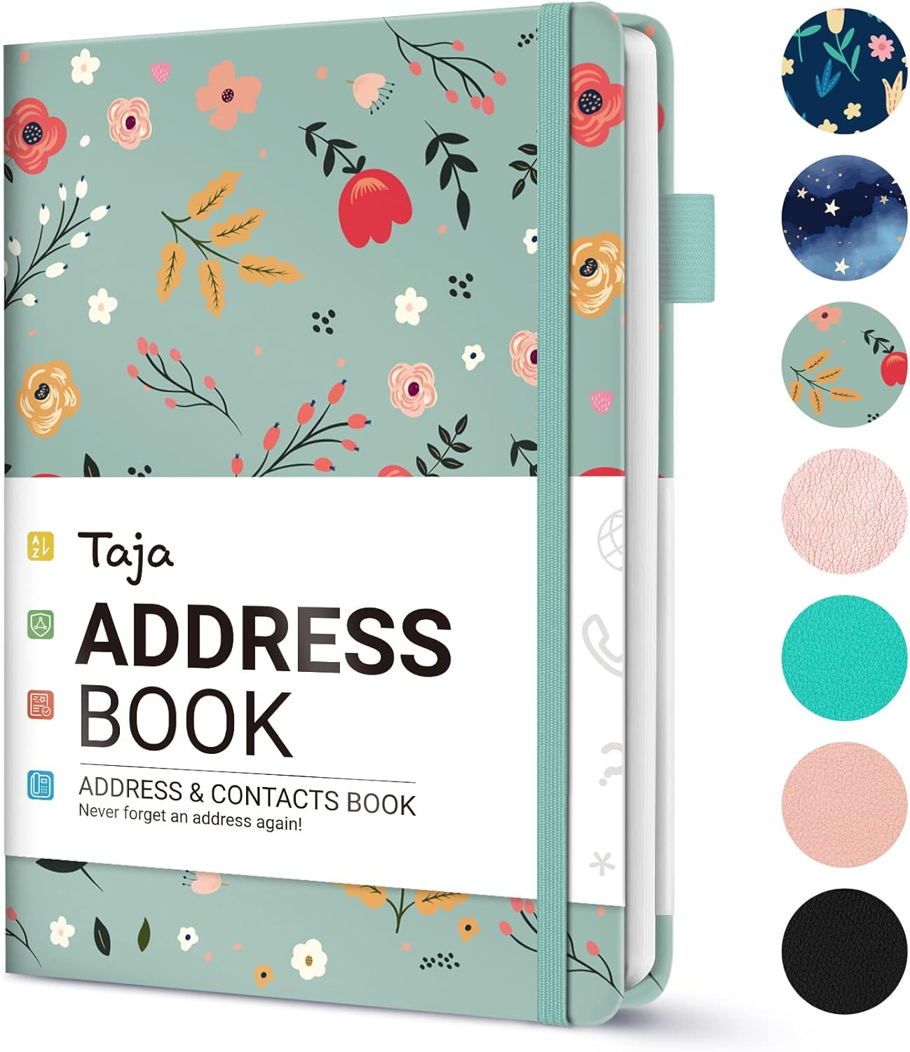 Taja Address Book with Alphabetical Tabs,Hardcover Address Book Large Print for