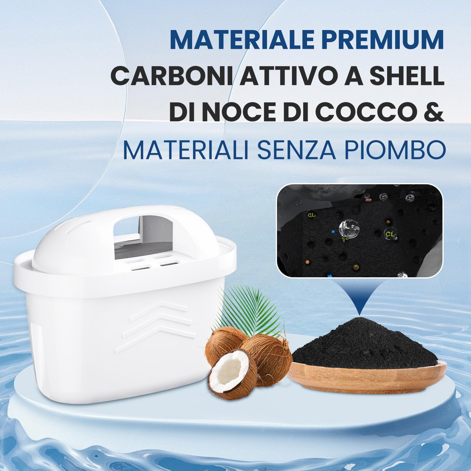 GOLDEN ICEPURE Filtro per bollitore Compatibile Con Brita Maxtra+, Maxtra Plus, Mavea, Anna Duomax, 6 pezzi