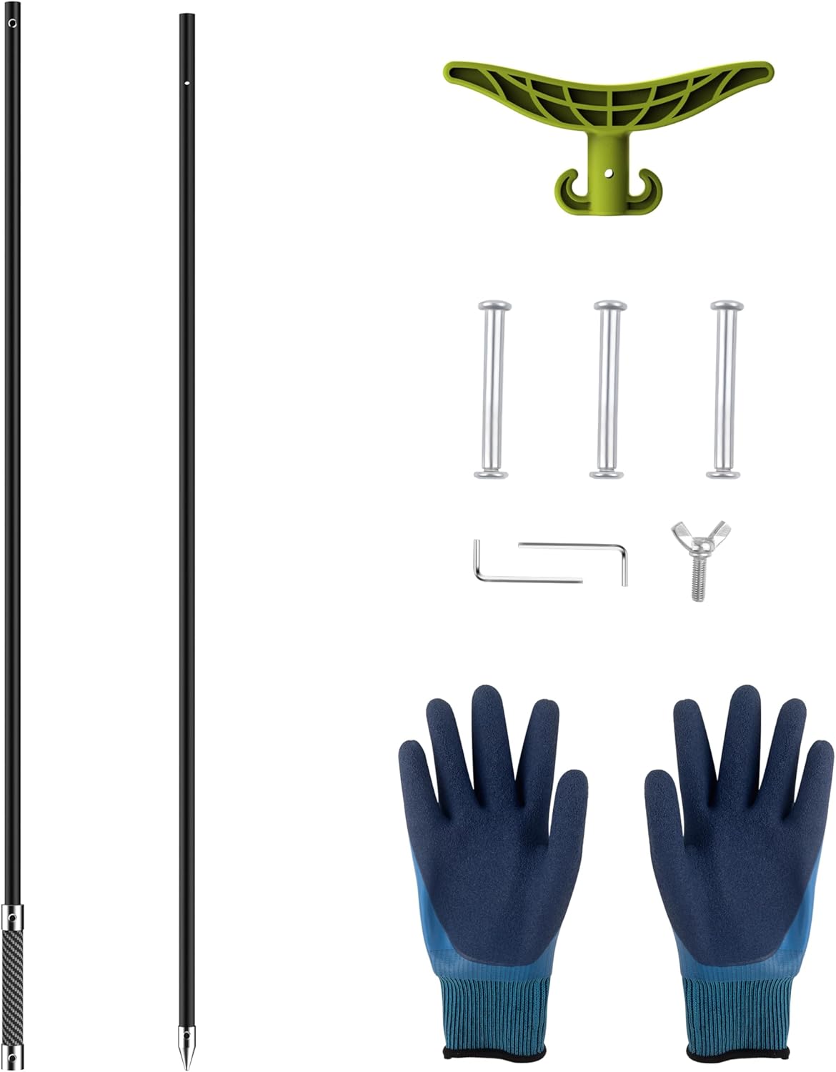 8.63ft/12.3ft Shallow Water Anchor Pole, Fiberglass Push Poles for Boat with T-Handle & 316 Stainless Tip, Corrosion-Resistant Sand Anchor for Beach Kayak, Gloves Included