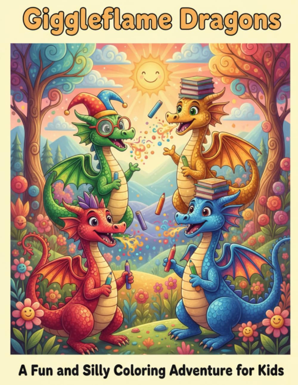 Giggleflame Dragons: A Fun and Silly Coloring Adventure for Kids: Whimsical Dragons to Color, Giggle, and Explore