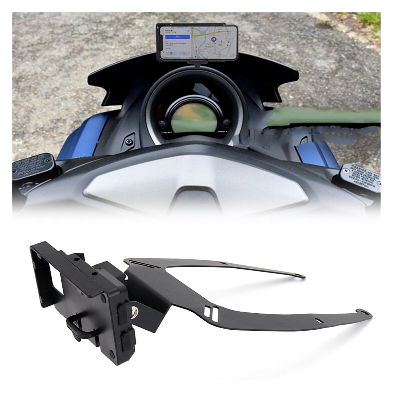 Soporte Navegación GPS para Motocicleta Soporte De Navegación para Motocicleta Soporte Teléfono GPS para para N-MAX 125 155 2015 2016 2017 2018 2019 2020 (Color : 22MM Bracket)