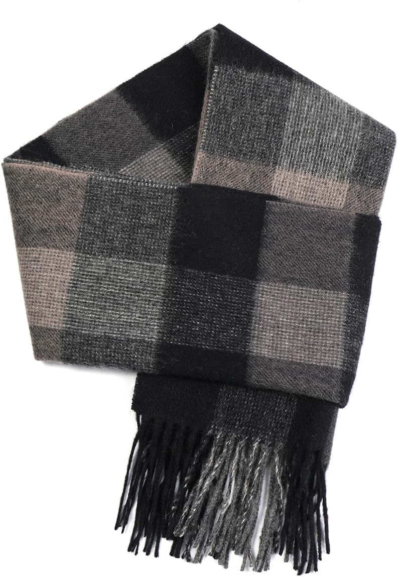Winter Wool Plaid Scarf for Men,Women Fashion Tartan Wrap Checkered Scarves