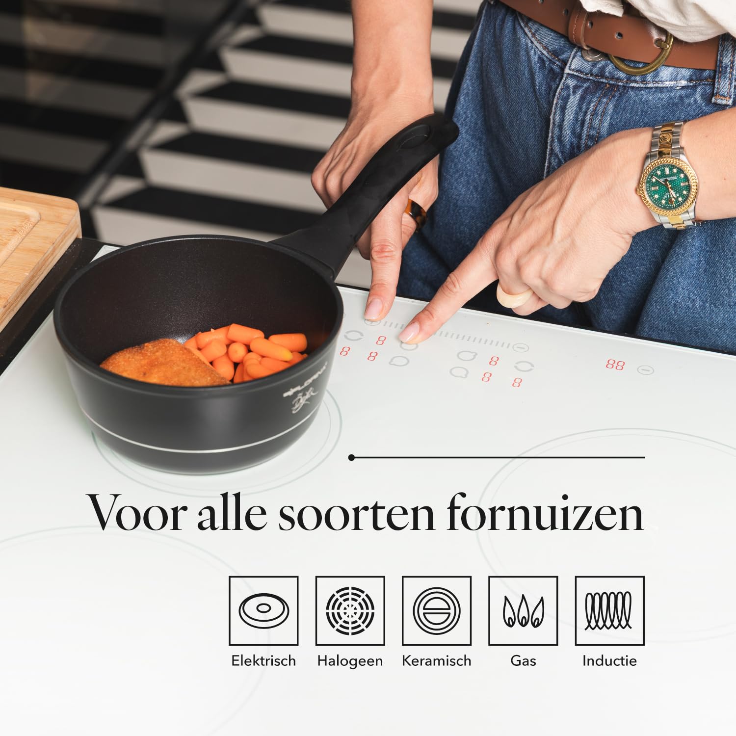 FLORINA Aluminium Steelpan (1,7 l) 18 cm I Kasserol MAGNUM I Antiaanbaklaag I Pan met Softtouch Handvatten I Kleine Melkpan met Hoge Rand I Geschikt voor Alle Kookplaten & Inductie