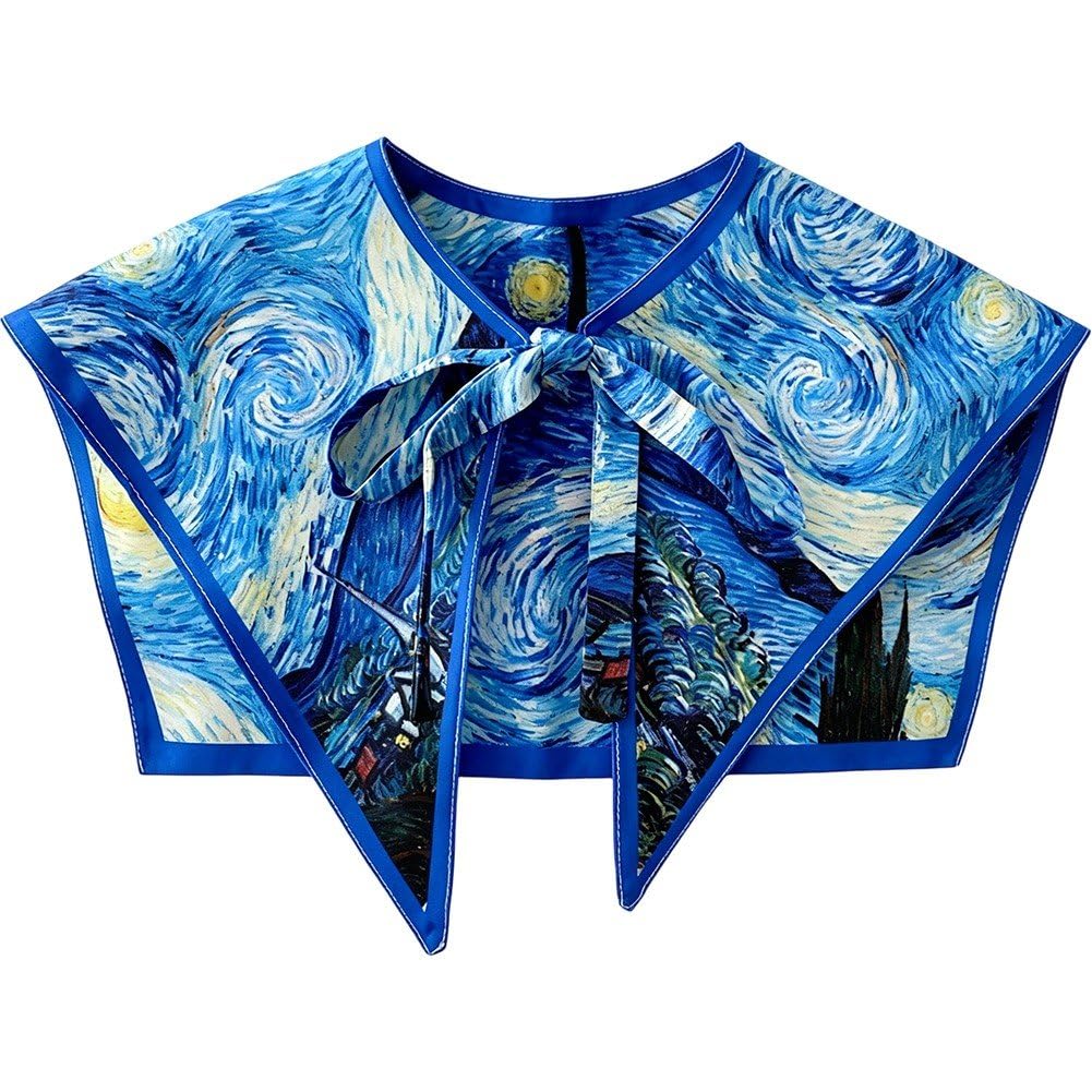 Sslvya Women's Shawl Wraps Detachable Fake Collar Scarf Top Casual Lightweight Shoulder Cape Accessories