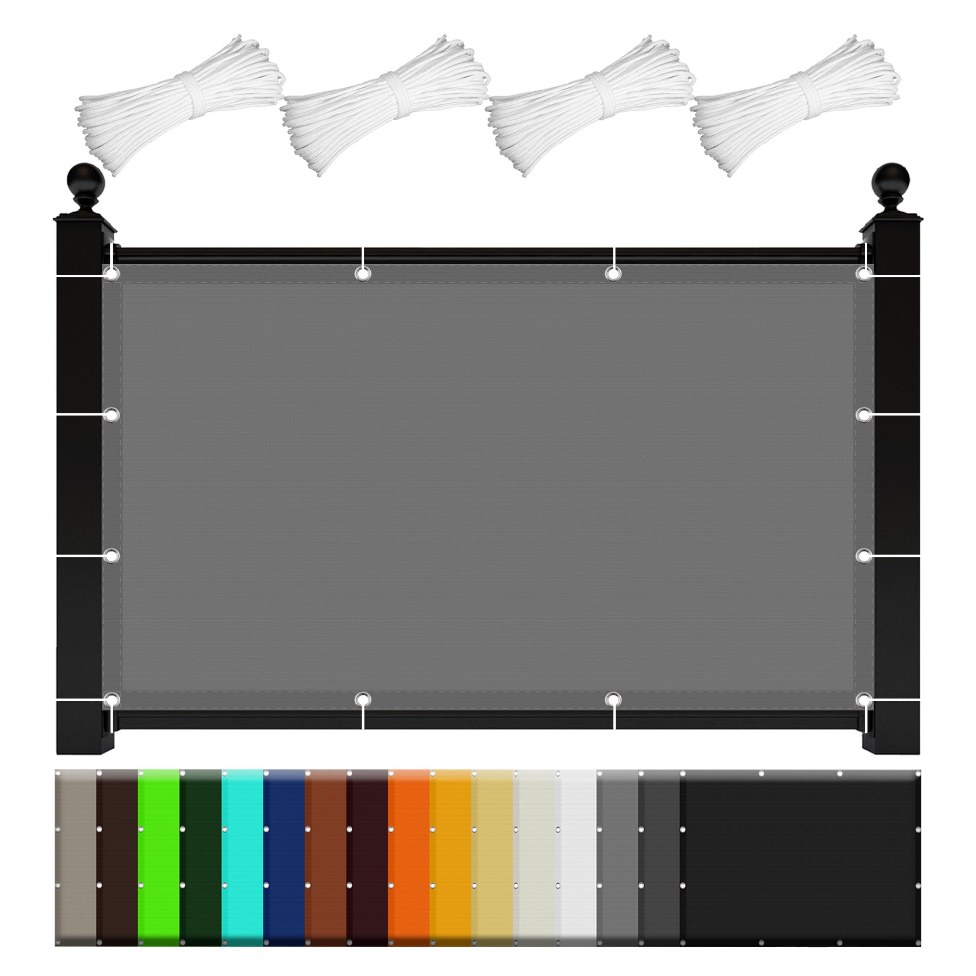 Filet d'ombrage 5 x 9 m imperméable voile de jardin gris clair anti-UV