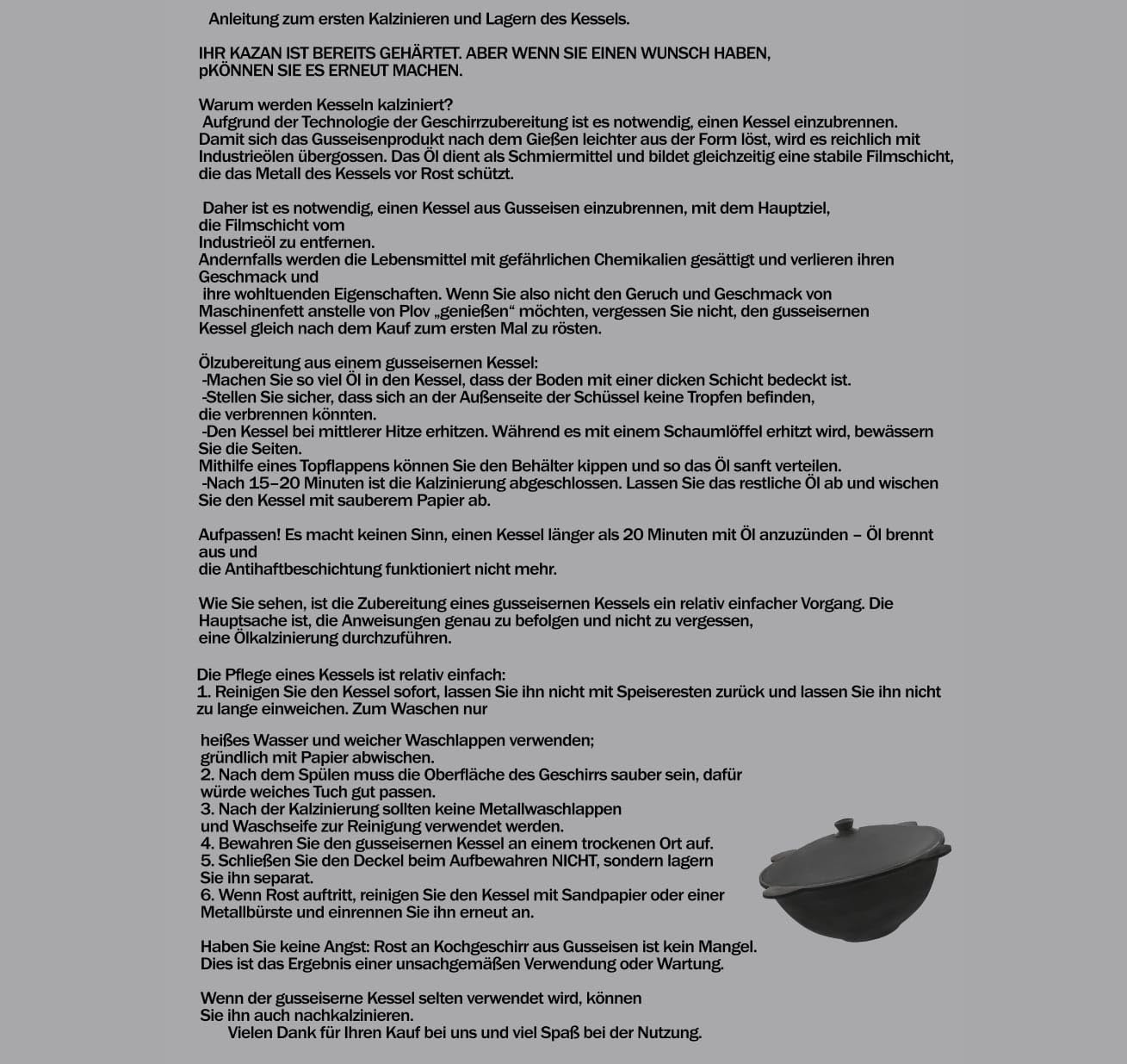 Chaudron Kazan en fonte Kazan, pot en fonte, pot Kazan, pot Kazan, pot Kazan, 8 l