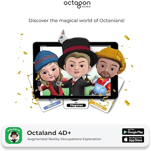 Miniatura 6 de Octaland - Tarjetas didácticas 4D+ para niños, tarjetas educativas del alfabeto con realidad aumentada (AR) para el aprendizaje de idiomas en 17