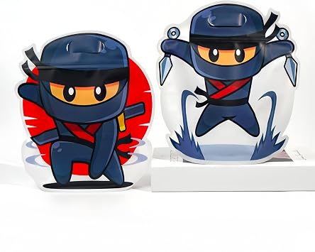 OWLSOME 20 Pcs Ninja Goodie Bags 10.24X9X3.15, Grip n Seal gift bags with Stand-up Bottom for Culture Event and Birthday party