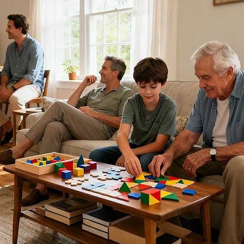 Miniatura 7 de Rompecabezas de madera Tangrams para pacientes con demencia, juego cognitivo a juego de formas coloridas para personas mayores con Alzheimer, regalo