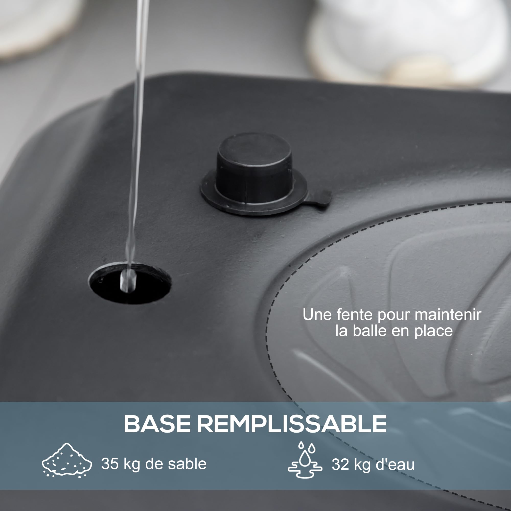 SPORTNOW Panier de Basket extérieur, Hauteur Ajustables 182-213/220-250 cm, Panier de Basket sur Pied à roulettes, avec Base de lestage, Cadre en Acier, Noir