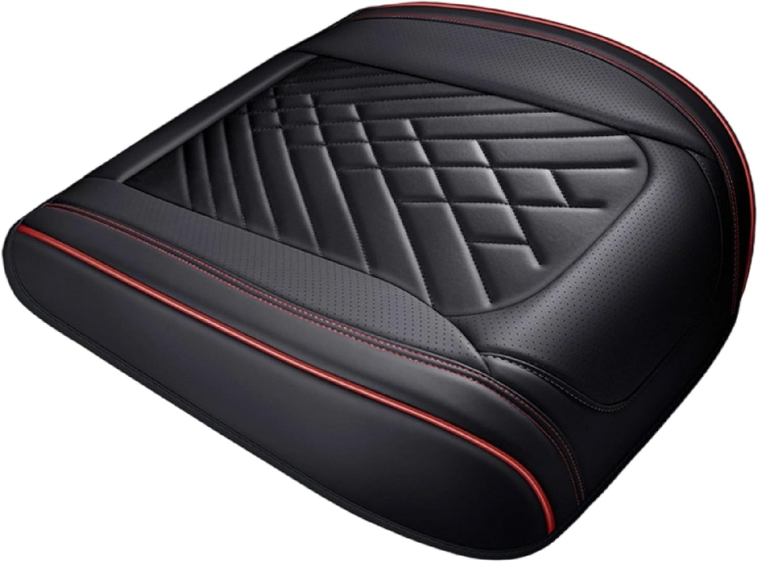 ZIMISI Leather Front Car Seat Covers, Anti-Slip Breathable Bottom Car Seat Protector, Full Wrapping Comfortable Edge Automotive Seat Covers, Fits Cars, Trucks, SUVs, Sedans (Grey/Black)