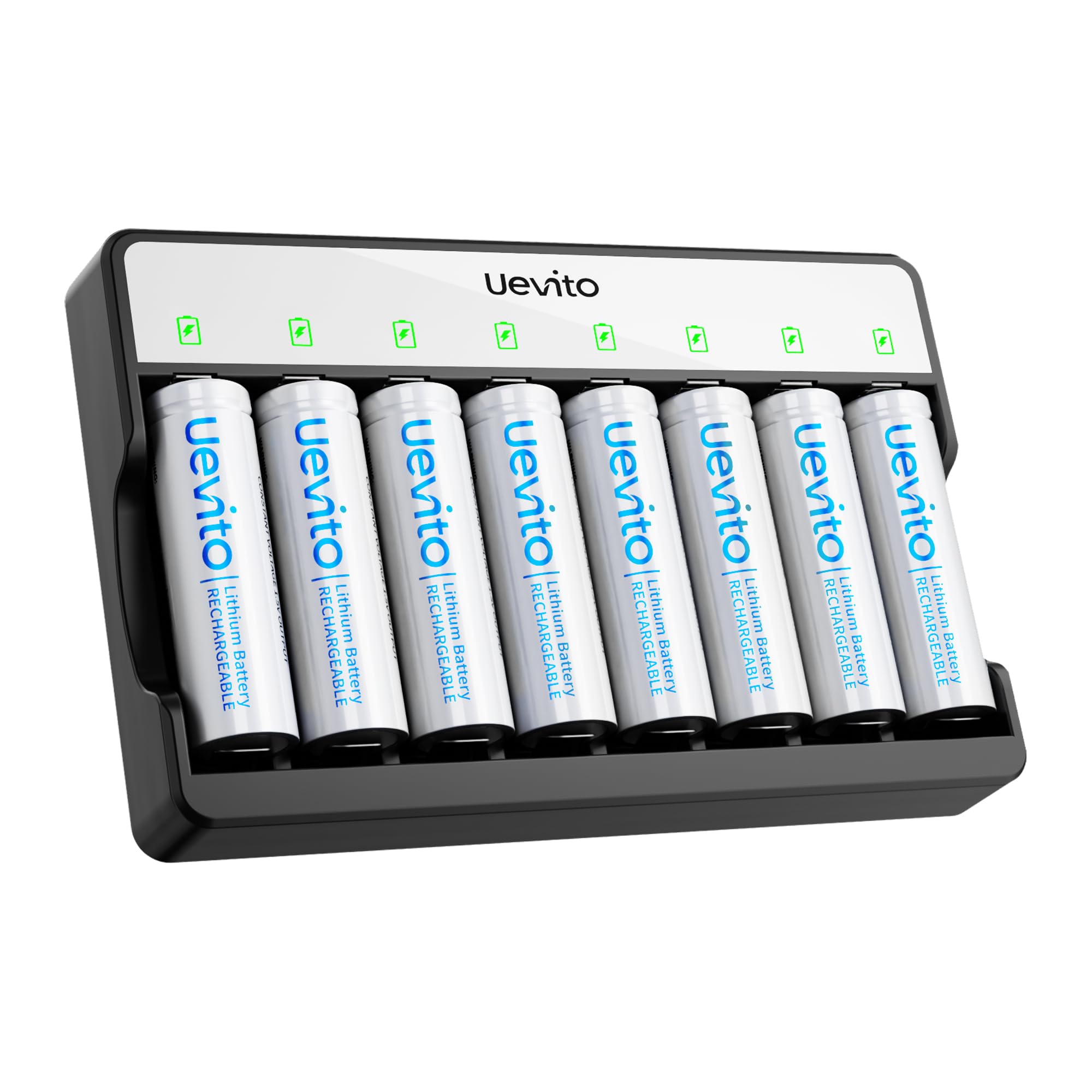 1 5V Rechargeable AA Batteries Lithium with Charger 3600mWh High Capacity Double A Battery 8 Pack