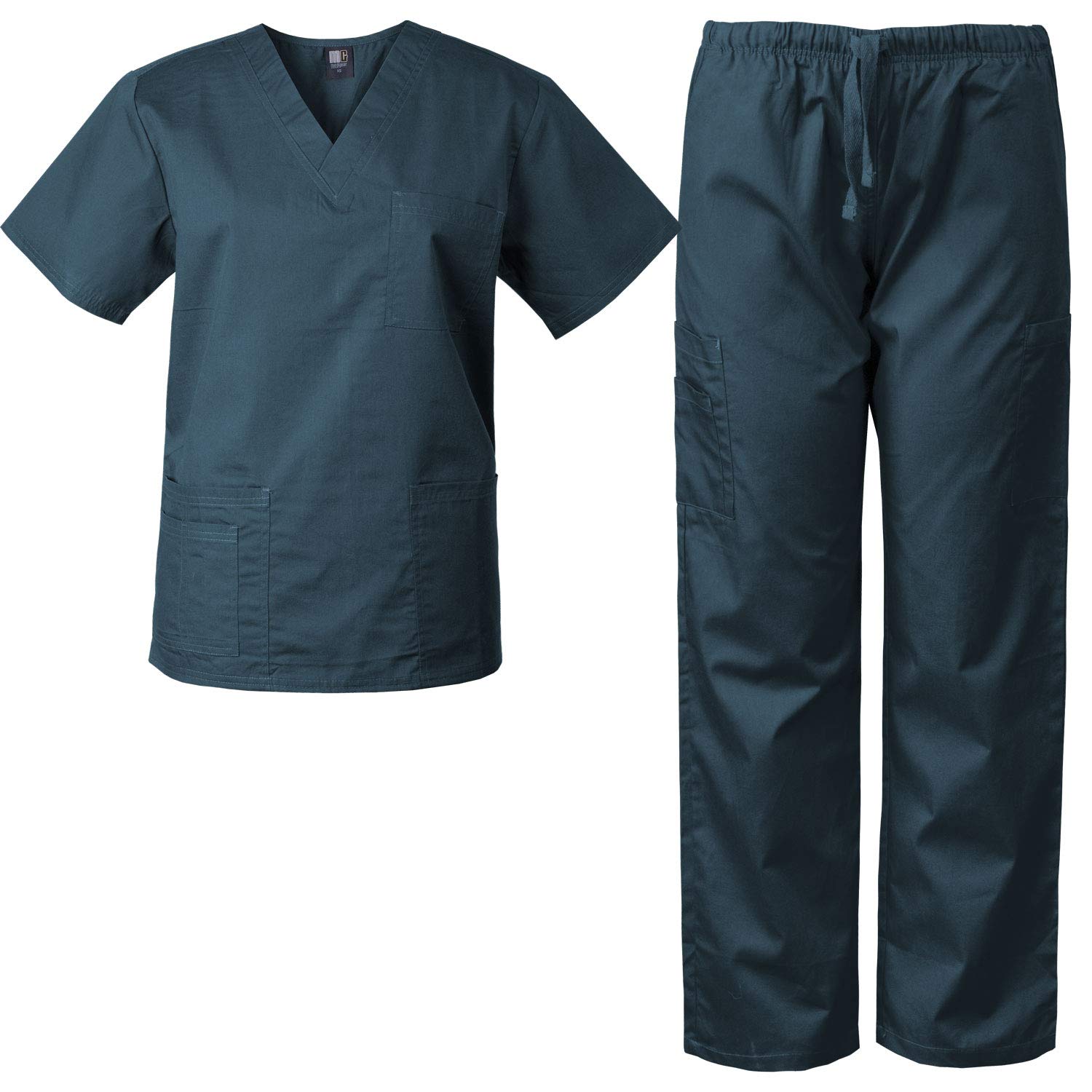 Medgear Women's 10-pocket Unisex Scrub Set Medical Scrubs