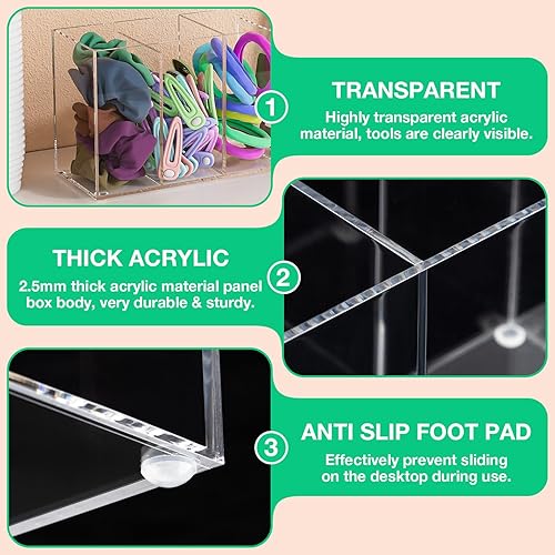 Miniatura 4 de Organizador de extensiones de pestañas con tapa, organizador de pestañas acrílicas para técnicas de pestañas, contenedor de suministros de pestañas