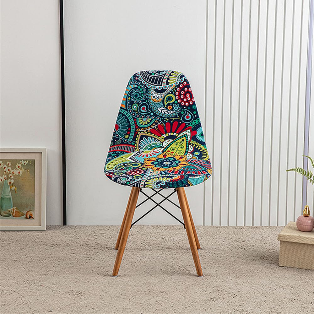 Housses de Chaise Salle à Manger Scandinave Housse de Chaise Extensibles Housses de Chaise de Forme incurvée Scandinave Lot de 4 Paisley
