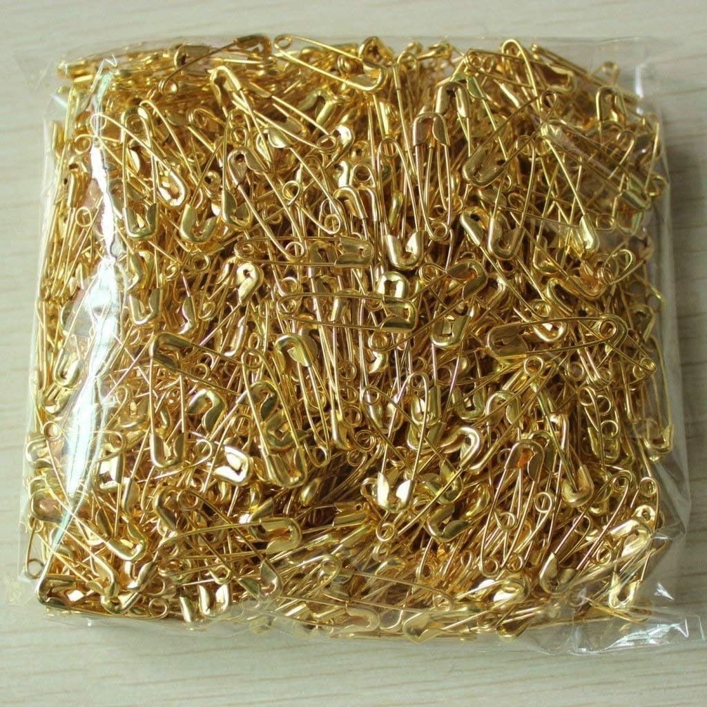 1000 pcs Exquisite Small 19mm Gold Tone Metal Clothing Accessories Trimming Fastening Safety Pins (Gold, 1000pcs) image 5