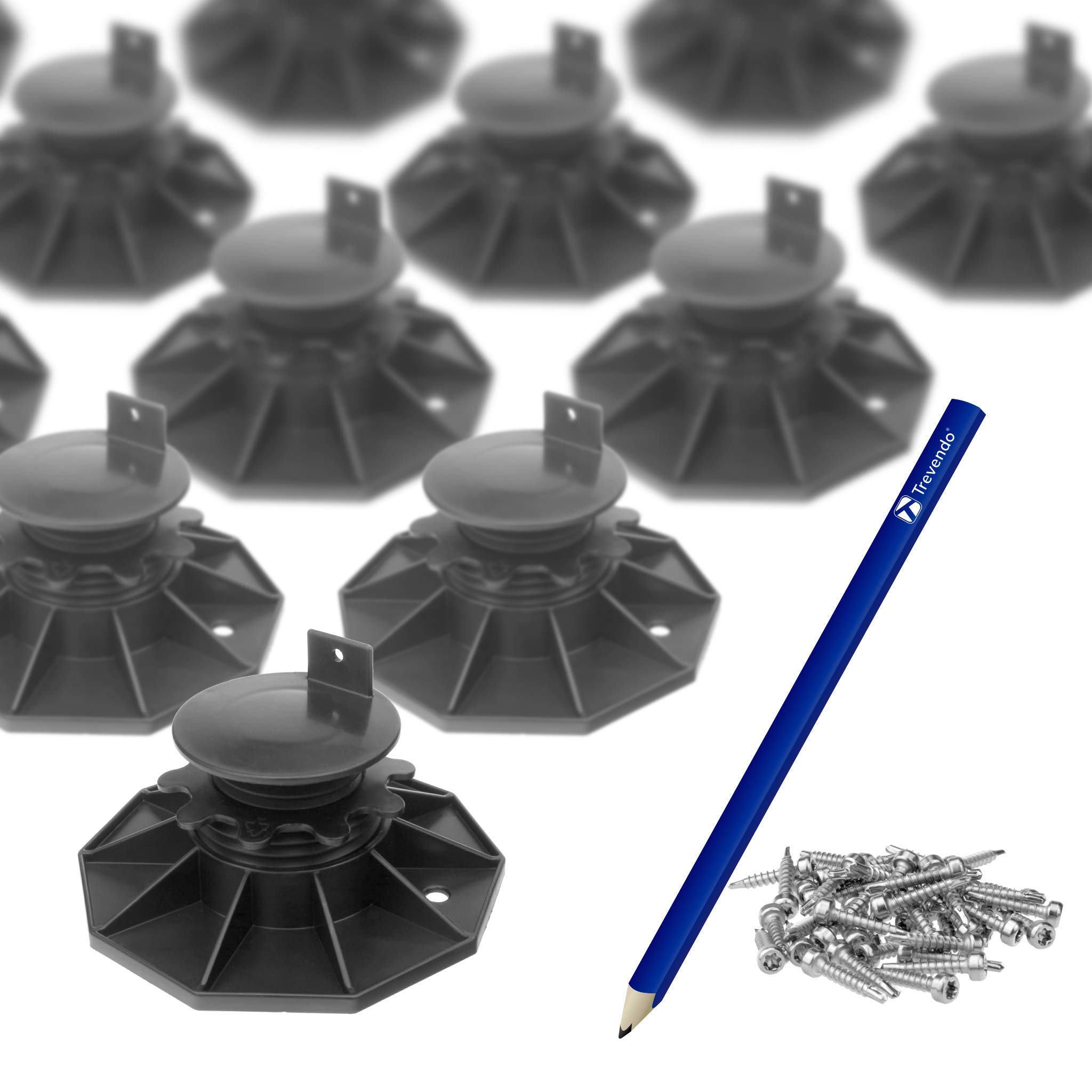 Trevendo® 20 Stück Stelzlager 3,5-6,5 cm inkl. Schrauben