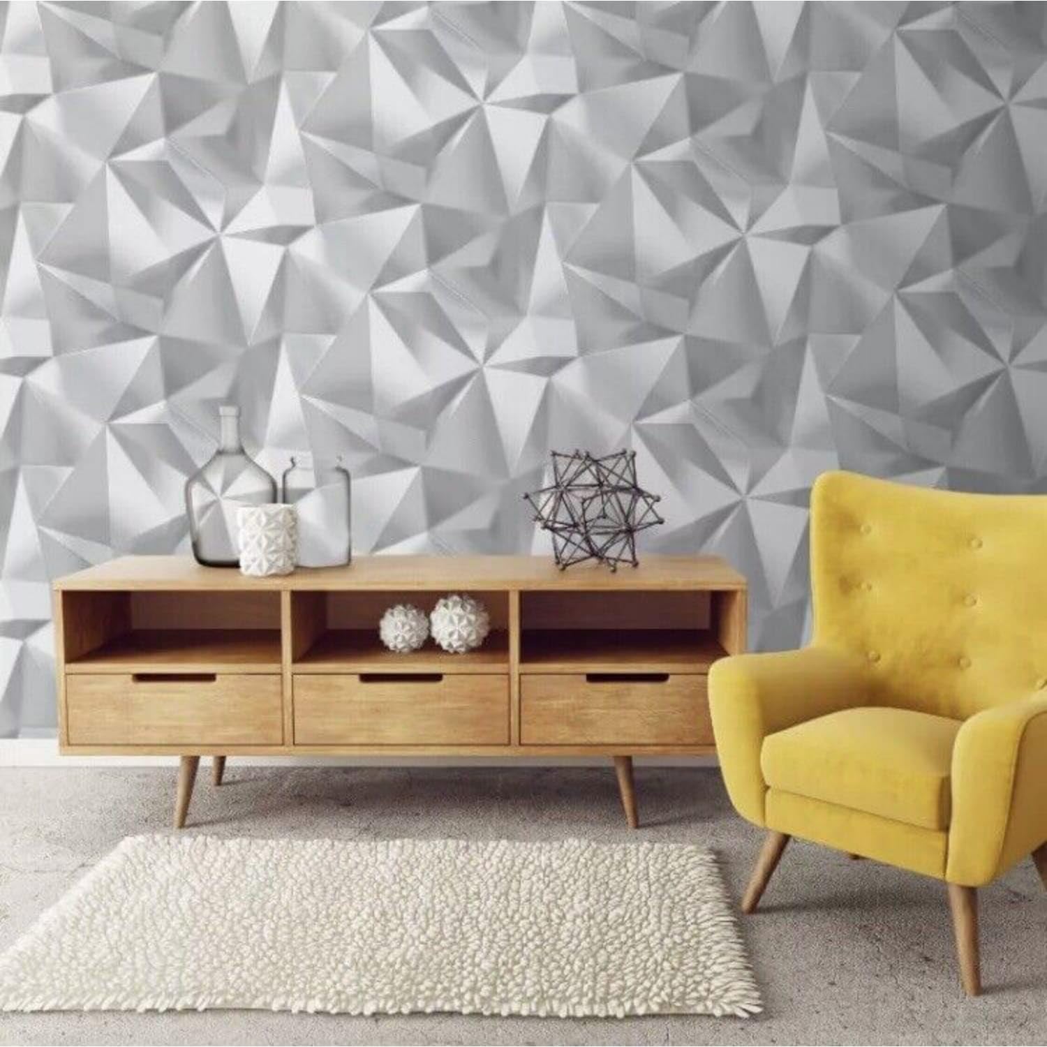 HEINRICHED Self-Adhesive Decorative 3D Geometric Triangles Wallpaper 45 x 1000 Cm for Bedroom Living Room Cabinet, Peel and Stick Decorative Sticker (10 Meters-Approx-48-sqft) (B0CJG1XSXT) Amazon Price History, Amazon Price Tracker