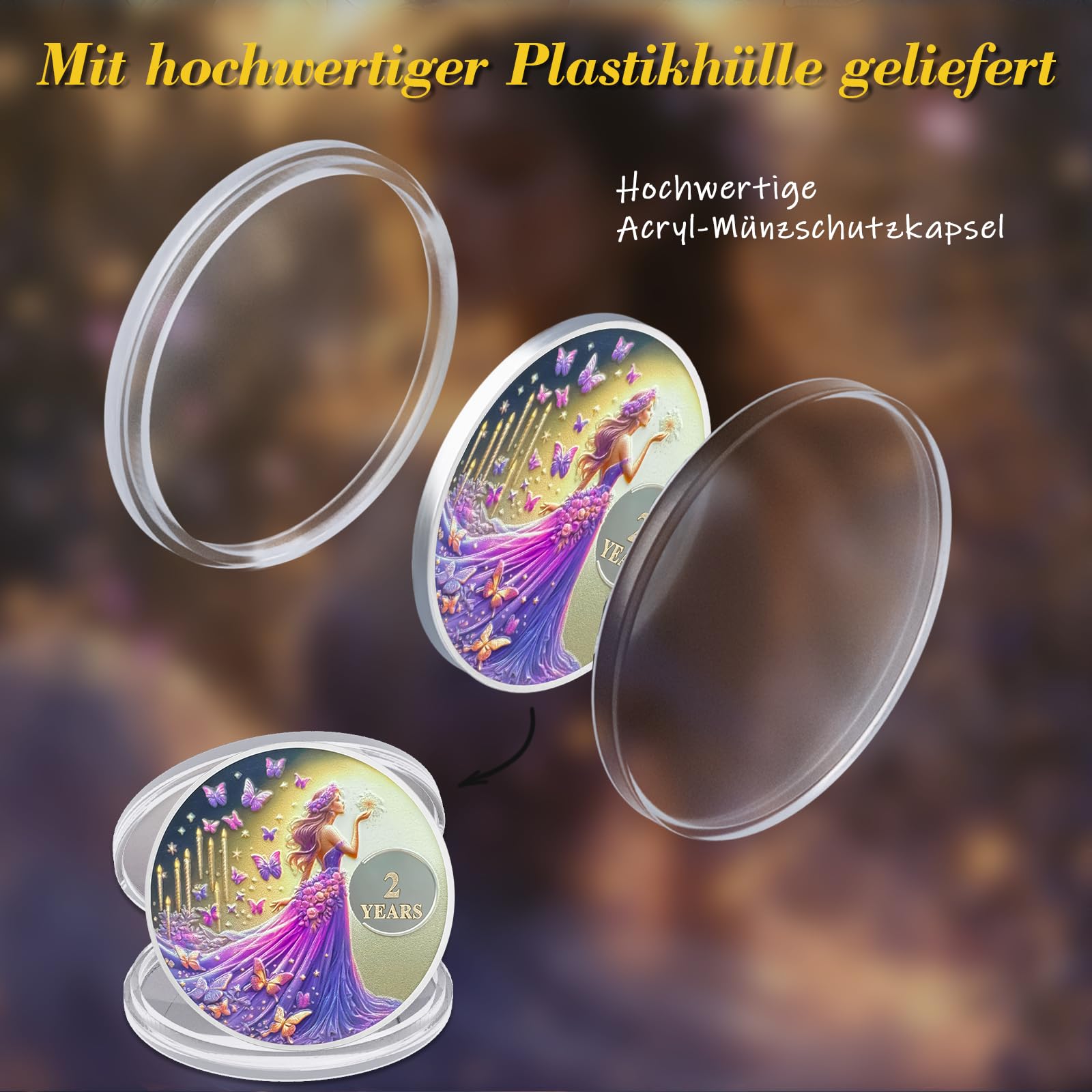 Original Butterfly Fairy 2 Year Chip Sobriedad Mujeres Dos Años Sobriedad Moneda AA Chip Y Medallón AA NA WAA Moneda Restauración Chip Sobriedad Signo Sobriedad
