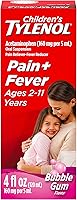 Vista 13 de Children's Tylenol Medicamento líquido de suspensión oral, analgésico de acetaminofén y reductor de fiebre para resfriado + síntomas de gripe