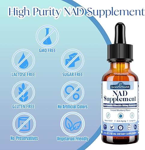 Miniatura 8 de Suplementos NAD para mujeres y hombres, liposomal NAD nicotinamida ribósido resveratrol 900 mg con resveratrol, quercetina, colágeno, niacina, apoyo
