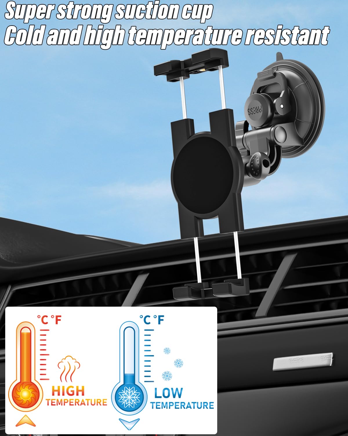 Support Tablette Anti-Choc pour Pare Brise camions Poids Lourds/Voitures - [Ventouse puissante], Porte Voiture pour iPad, Sumsung Tab, Sony Autre 4.7-12.9" Telephone et Tablette