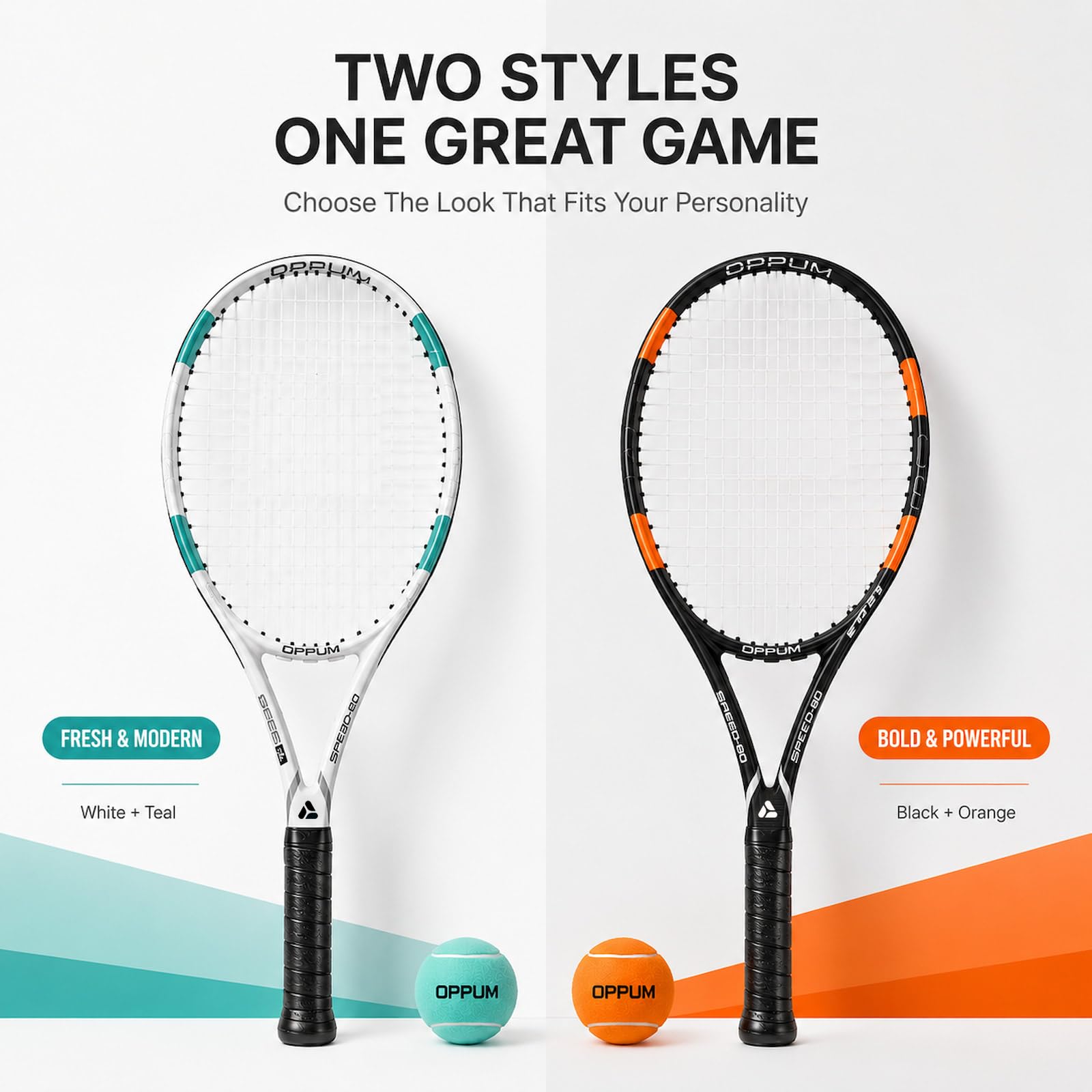 Raquetas de Tenis para 2 Jugadores, 27 Pulgadas, para Estudiantes, Adultos, Mujeres y Hombres, Principiantes, Raquetas de Tenis de Entrenamiento, Agarre de 4 3/8 Pulgadas