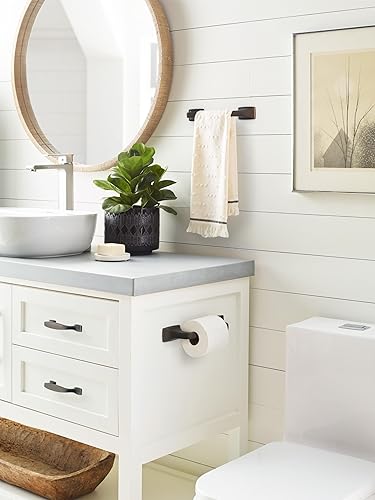 Vista 73 de Amerock BH36012BBZ - Toallero dorado champán Accesorio de baño Highland Ridge 7-7/16 pulgadas (7.441 in) de longitud Toallero de mano