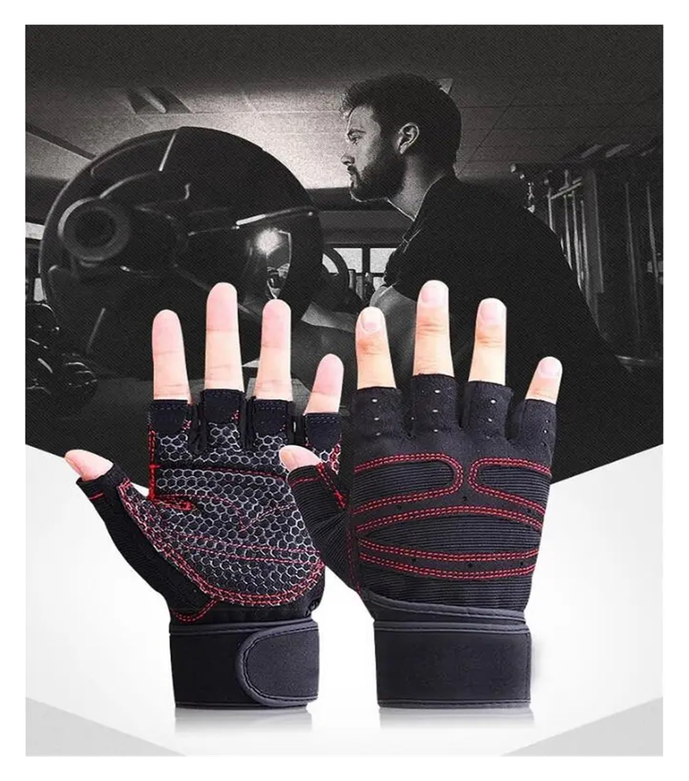 BORN TO WIN Guanti Da Palestra Con Supporto Polso - Imbottiti In Silicone, Traspiranti, Per Uomo E Donna - 3