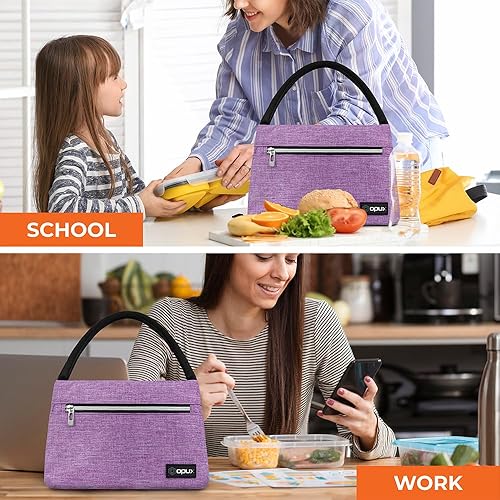 Miniatura 6 de opux Lonchera para mujer, bolsa de almuerzo aislada, hielera suave para niñas, niños, trabajo, escuela, oficina, picnic, para adultos, mediano,