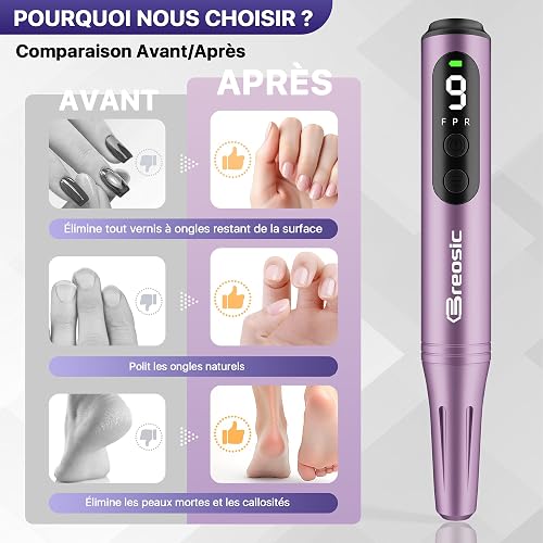 Cordless Electric Nail Drill, 12 in 1 Electric Nail File Kit, Purple - 4