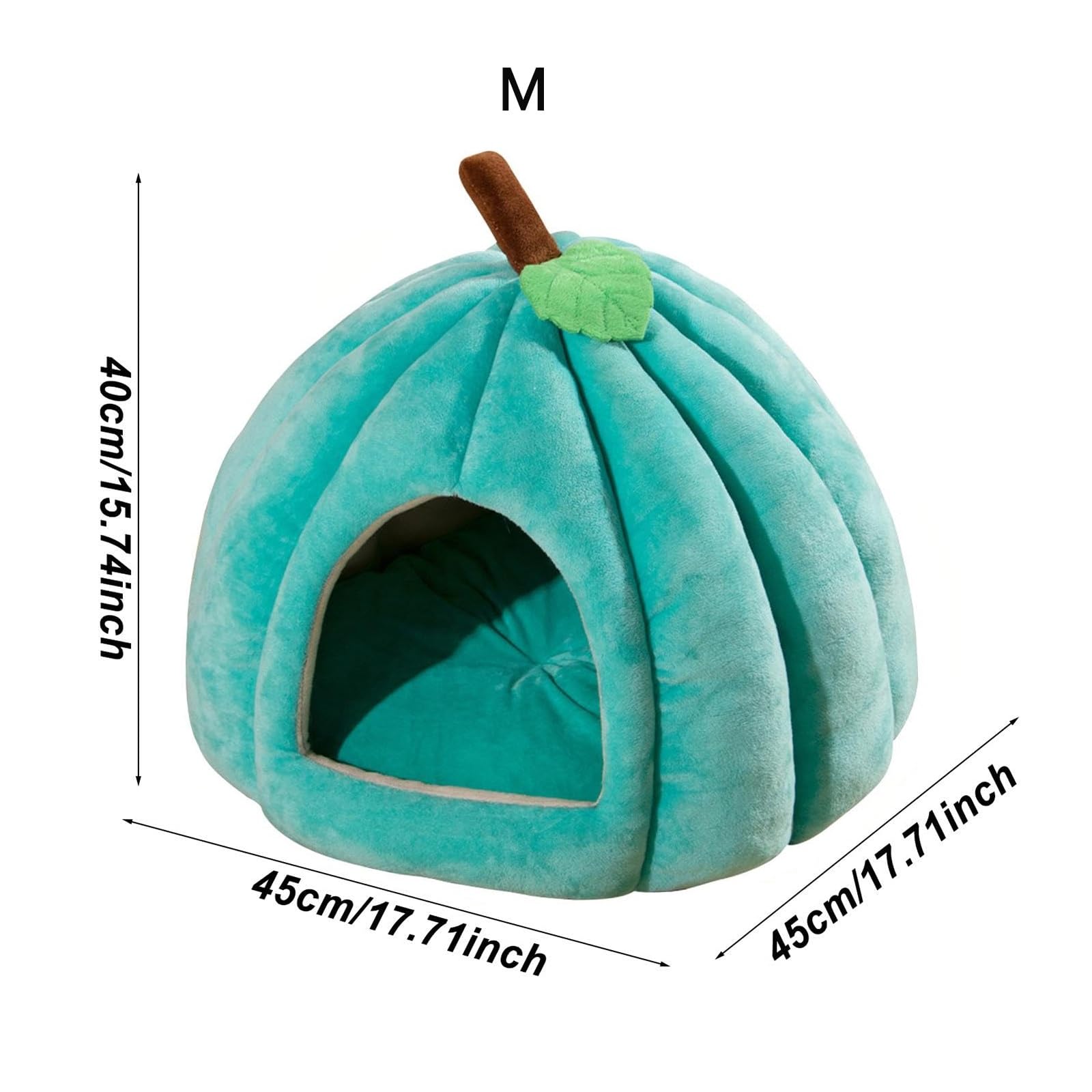 Panier pour Chat Maison Multifonction avec Designs Igloo et Canapé Niche Citrouille et Cachette Intérieure Coussin Détachable pour Chats et Petits Chiens(Blue,Medium)