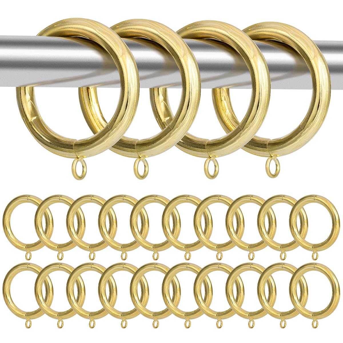 Extra Thick Metal Carved Curtain Rings - 0.35