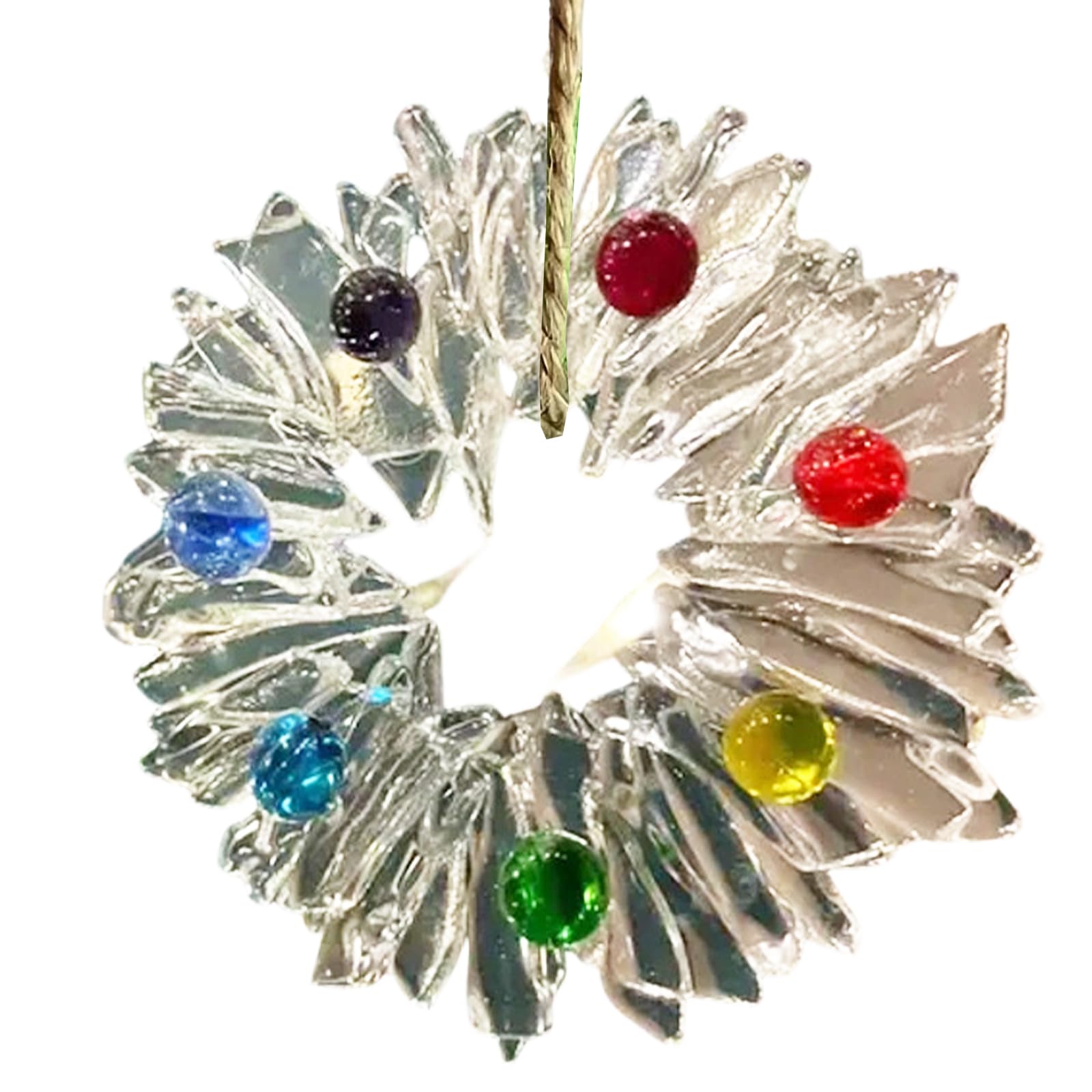 Jazuaiao Weather Proof Christmas Decoration Weather Resistant Acrylic Wreath Ornament Easy Setups Pendant for Home Shatterproof Christmas Accessories